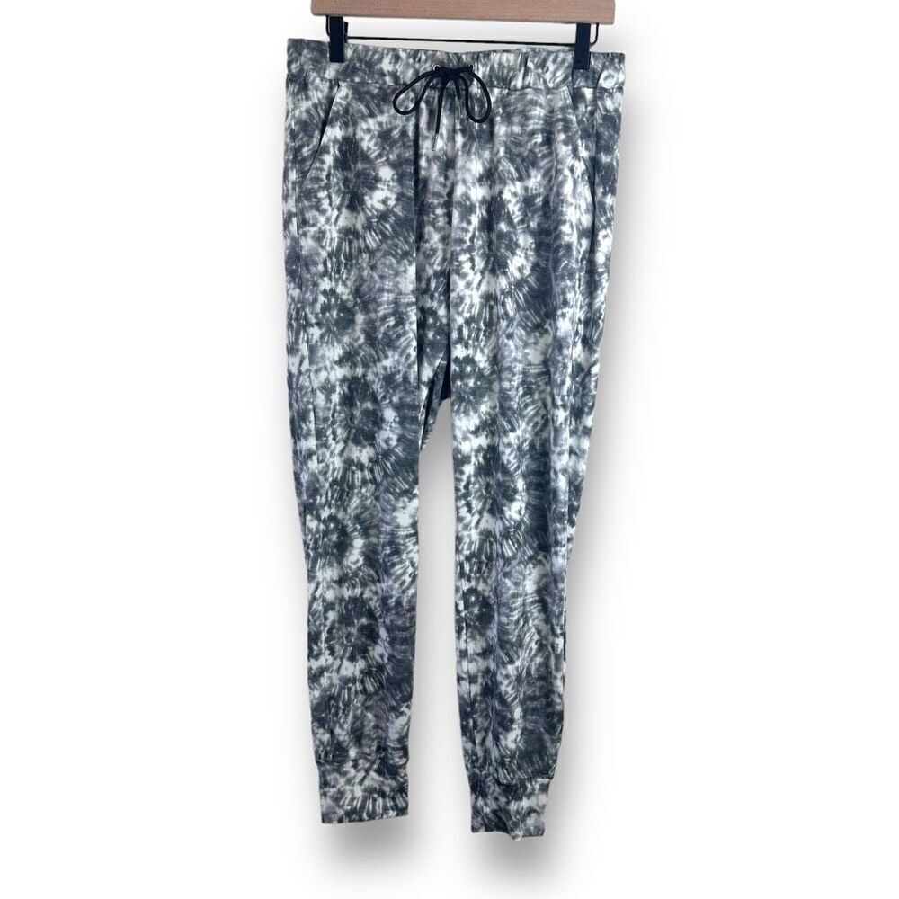 Skye's The Limit Women's M Drawstring Jogger Pants Gray Tie Dye Loungewear New